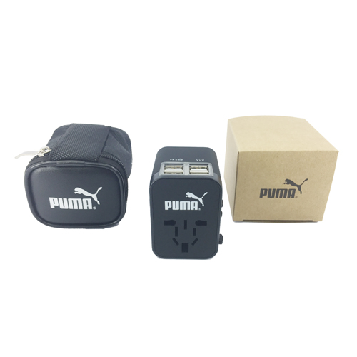 Universal Travel Adaptor with 4 USB Charging Ports-Puma