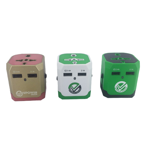Travel Adapter Built-in 2.1A Dual USB Ports-Vpower