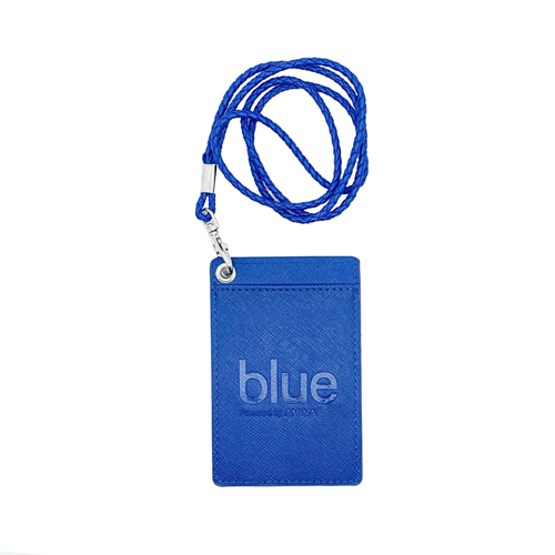 Badge holder with leather lanyard - Aviva