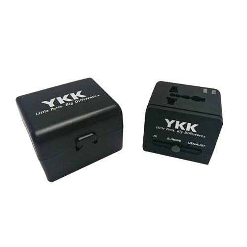 Colorful USB Universal Travel Adaptor (with 2 USB port) - YKK