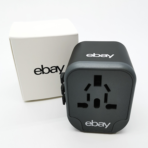 Worldwide Travel Adapter with EU/US/AU/UK Plug Dual USB Charger-ebay