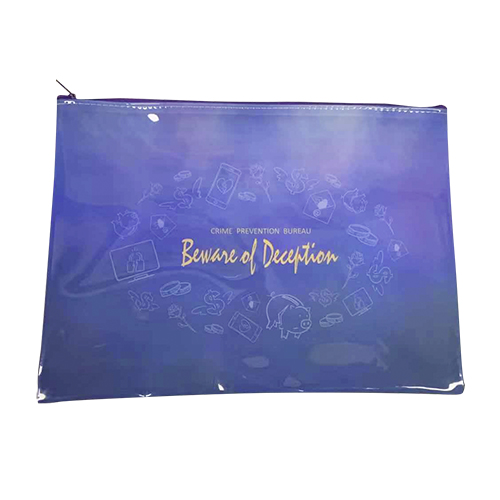 Mesh PVC Zipper document Bag-Hong Kong Police