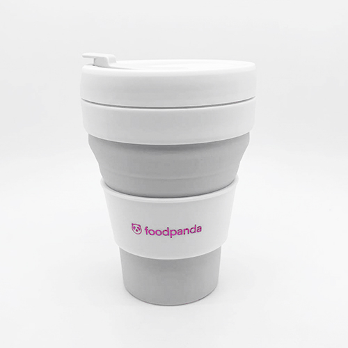 客戶要求不显示-Folding silicone straw cup 350ml-FoodPanda