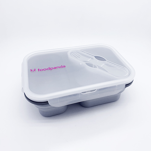 客戶要求不显示-Silicone folding lunch box-FoodPanda